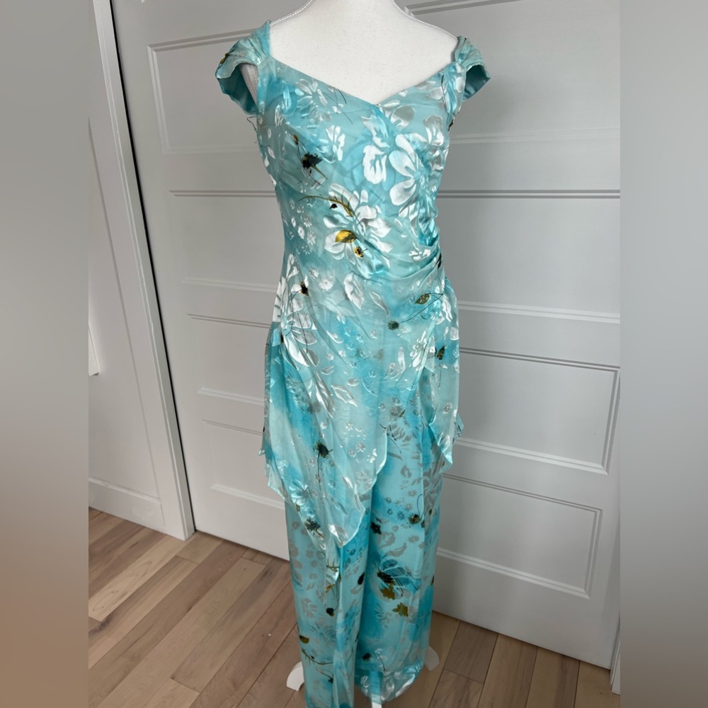 Simon chang 100%silk  Vintage palazzo pants and tunic top